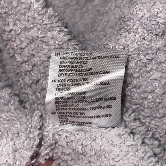 Nordstrom RDI Cozy Fuzzy Mock Neck Zip Pullover Sweatshirt Sweater Grey Medium - Picture 9 of 9